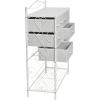Household Essentials Victoria Dresser Tower Storage Organizer with 8 Drawers White Metal Frame and Scandinavian White Top(White)