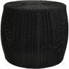 Household Essentials Handwoven Resin Barrel Side Table Storage Container, Black 18” H x 20” Dia.(Black)