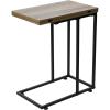 Household Essentials Jamestown Extendable C-Shaped for Accessiblity Side End Table Rustic Slate Concrete and Black Metal(Taupe)
