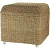 Household Essentials Seagrass Rolling Wicker Storage Ottoman