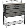 Household Essentials Victoria Dresser Tower Storage Organizer with 8 Drawers White Metal Frame and Scandinavian White Top(Ashwood)