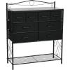 Household Essentials Victoria Dresser Tower Storage Organizer with 8 Drawers White Metal Frame and Scandinavian White Top(Black Oak)