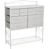 Household Essentials Victoria Dresser Tower Storage Organizer with 8 Drawers White Metal Frame and Scandinavian White Top(White)