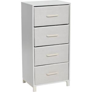 Household Essentials 8014-1 Wooden 4 Drawer Dresser | Storage Night Stand | Mahoganey,Walnut(White)