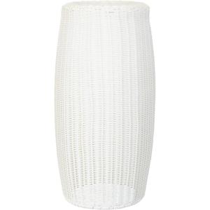 Household Essentials Handwoven Resin Barrel Side Table Storage Container, Black 18” H x 20” Dia.(White)
