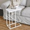 Household Essentials Jamestown C-Shaped for Accessiblity Side End Table Scandinavian White and White Metal(Scandinavian White)