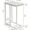 Household Essentials Jamestown C-Shaped for Accessiblity Side End Table Scandinavian White and White Metal(Scandinavian White)