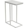 Household Essentials Jamestown C-Shaped for Accessiblity Side End Table Scandinavian White and White Metal(Scandinavian White)