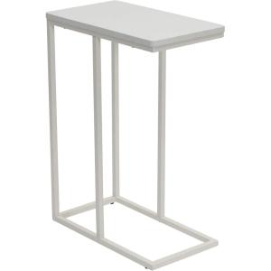 Household Essentials Jamestown C-Shaped for Accessiblity Side End Table Scandinavian White and White Metal(Scandinavian White)