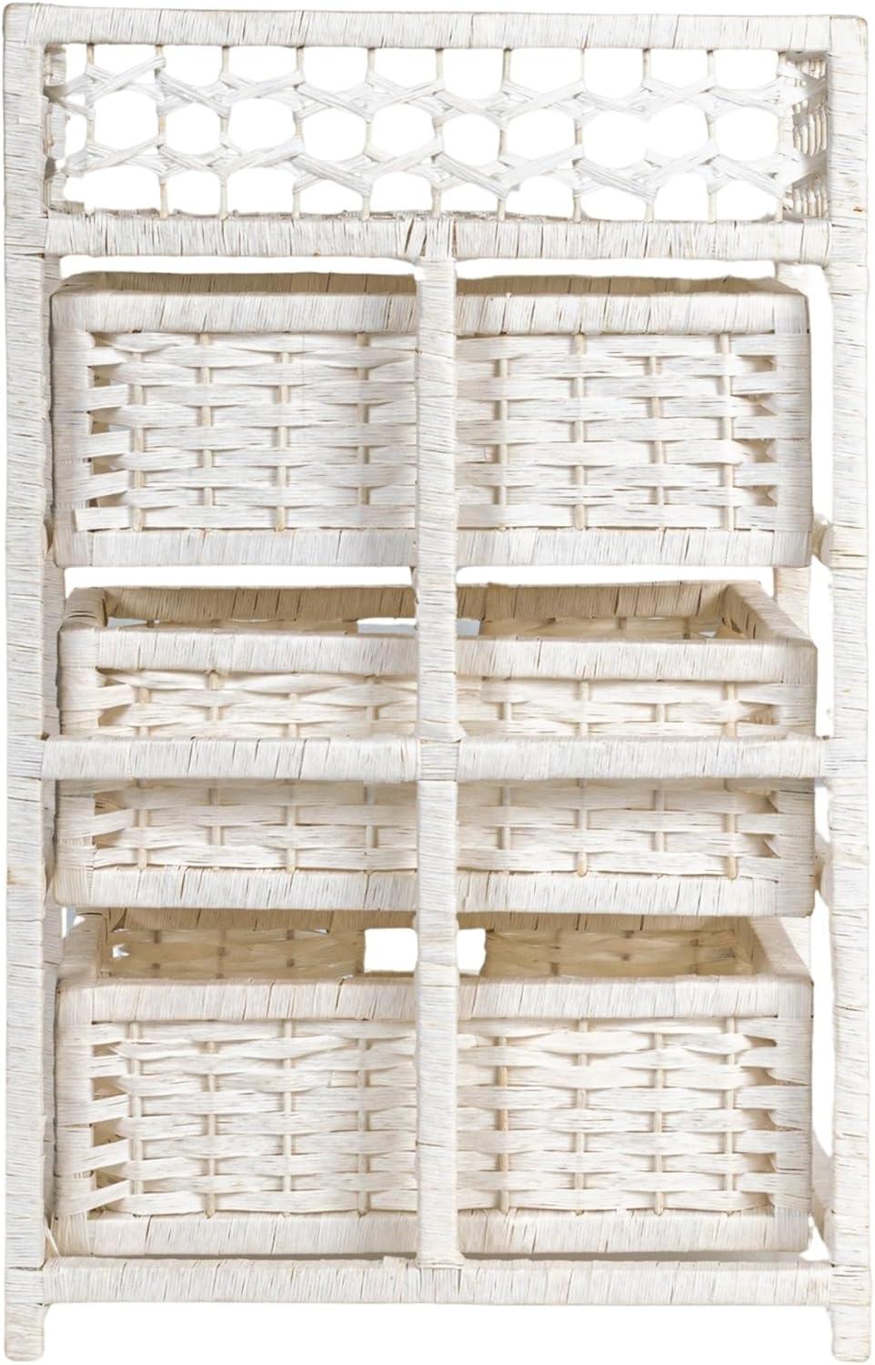 image:imageHousehold Essentials Woven 3 Drawer Chest with Cutout HandlesWhite