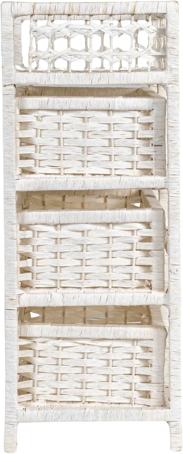 image:imageHousehold Essentials Woven 3 Drawer Chest with Cutout HandlesWhite