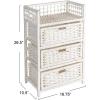 Household Essentials Woven 3 Drawer Chest with Cutout Handles(White)