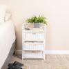 Household Essentials Woven 3 Drawer Chest with Cutout Handles(White)