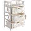 Household Essentials Woven 3 Drawer Chest with Cutout Handles(White)