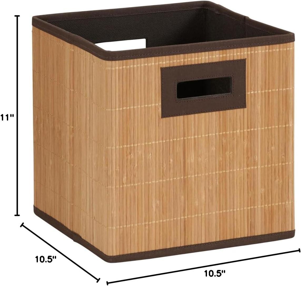 image:imageHousehold Essentials 3 Pack Premium Fabric Storage CubesBamboo Reed