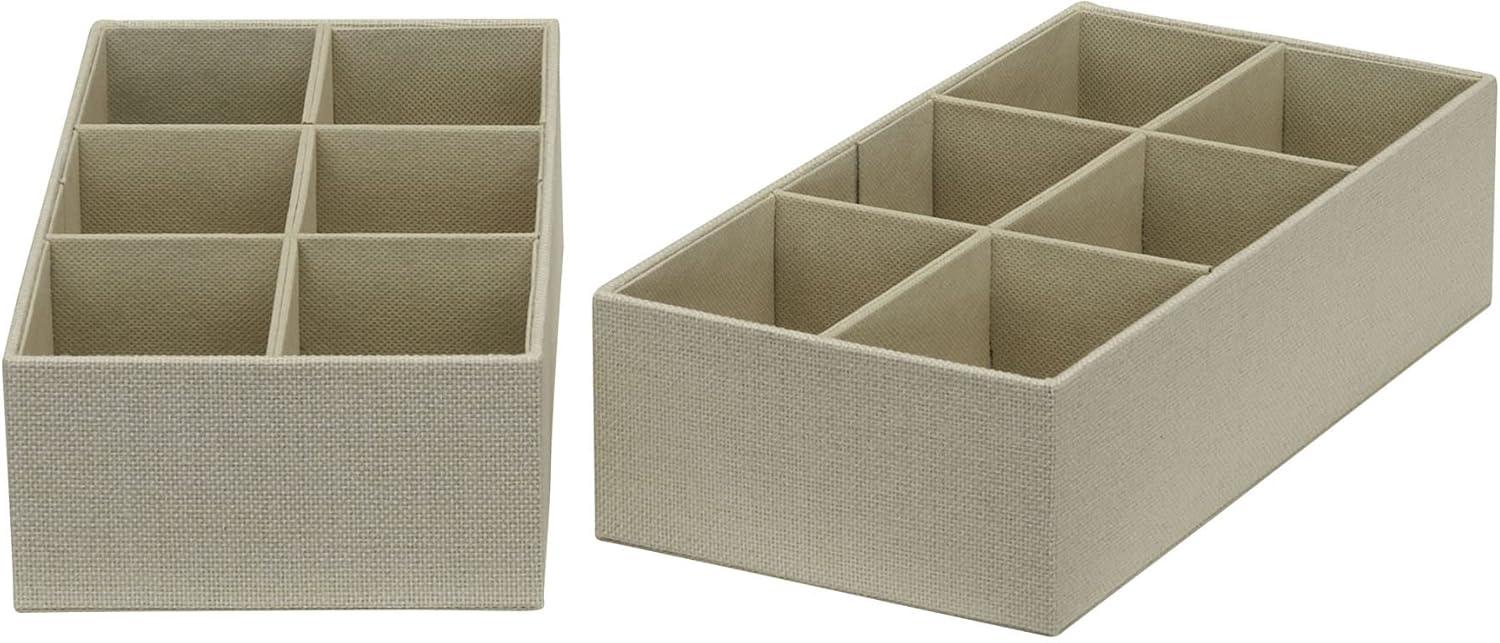 image:imageHousehold Essentials 3 Piece Drawer Organizers Starter Set Customizable Inserts Large Tray and 2 Small Trays GraphiteCream
