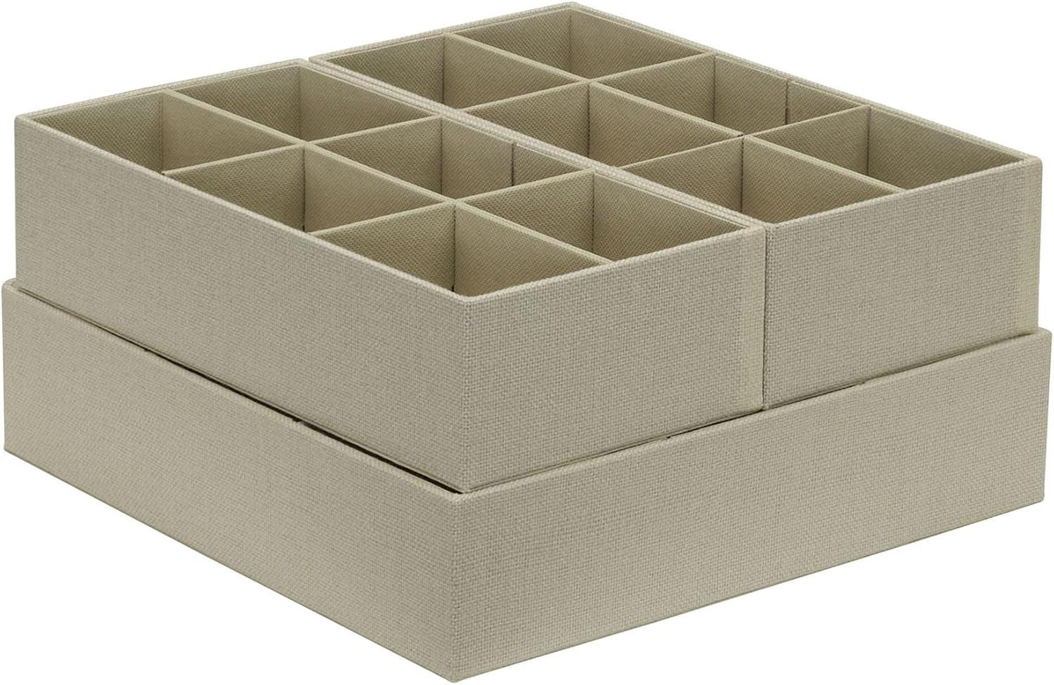image:imageHousehold Essentials 3 Piece Drawer Organizers Starter Set Customizable Inserts Large Tray and 2 Small Trays GraphiteCream