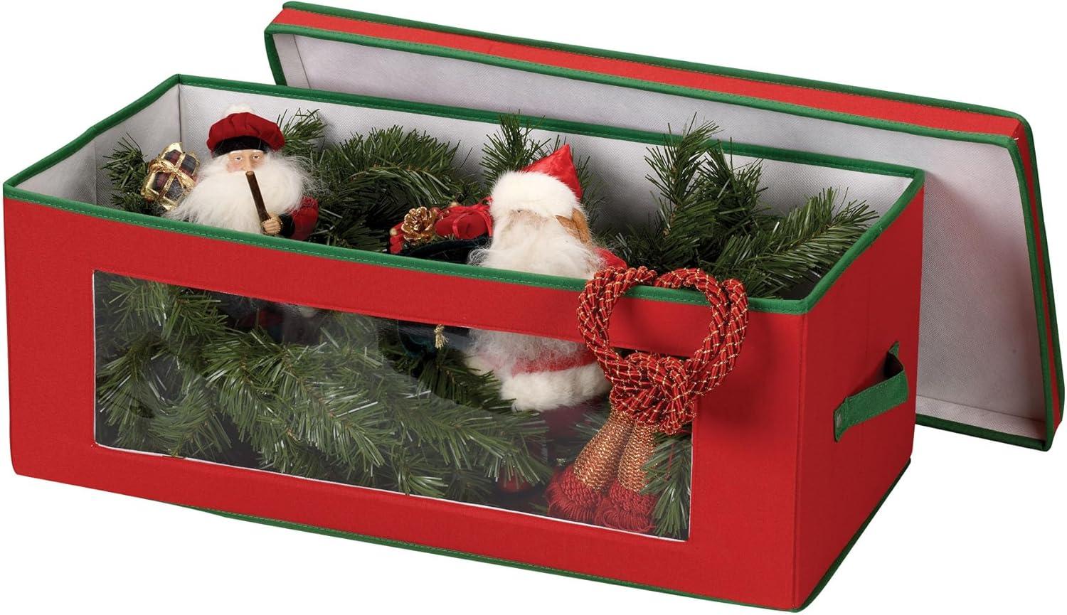 image:imageHousehold Essentials Christmas Wreath Storage Container 24 Inch Holiday Wreath Storage Box with Handles Sturdy Sides Keeps Wreaths Free of Dust and Pests in Storage36 Pocket