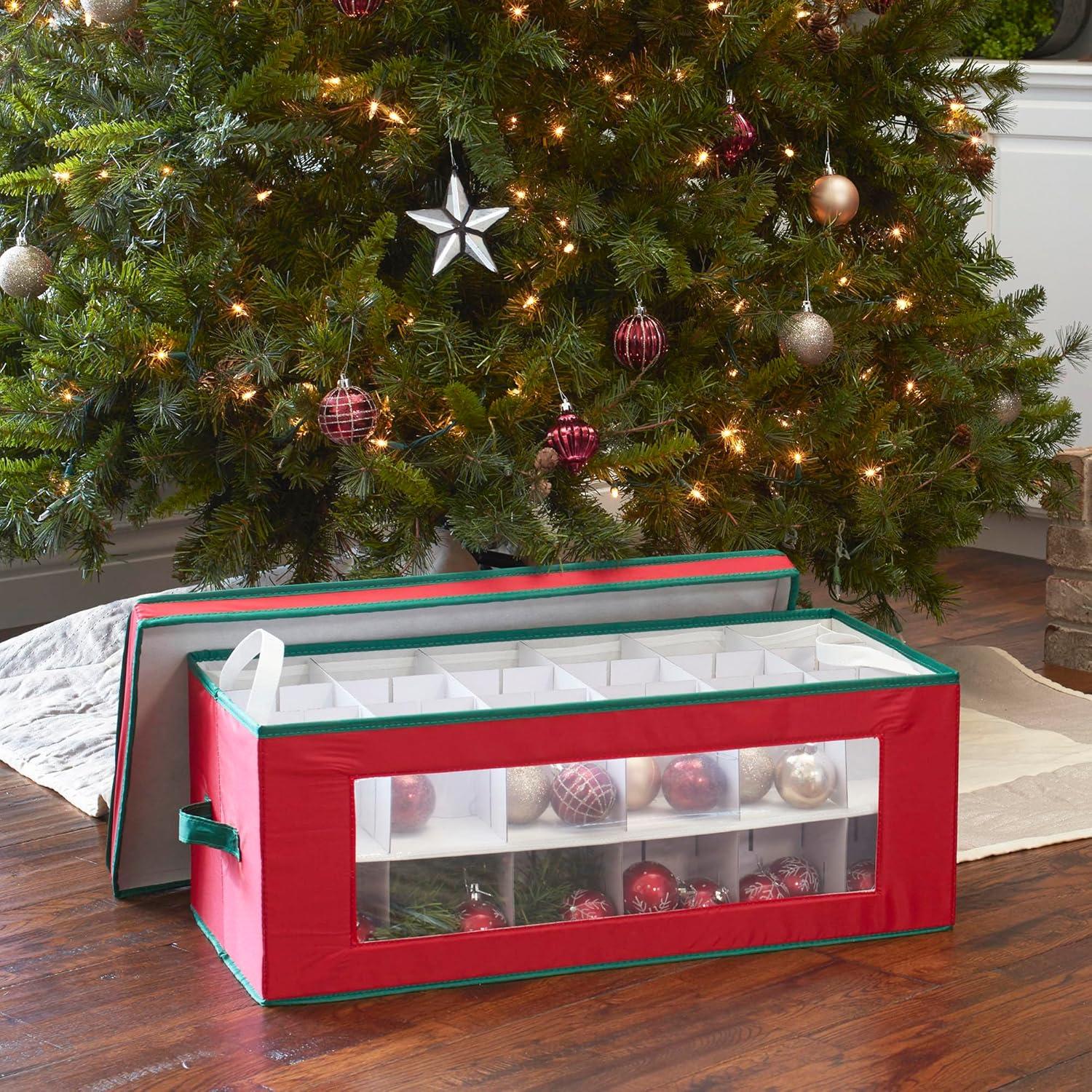 image:imageHousehold Essentials Christmas Wreath Storage Container 24 Inch Holiday Wreath Storage Box with Handles Sturdy Sides Keeps Wreaths Free of Dust and Pests in Storage36 Pocket