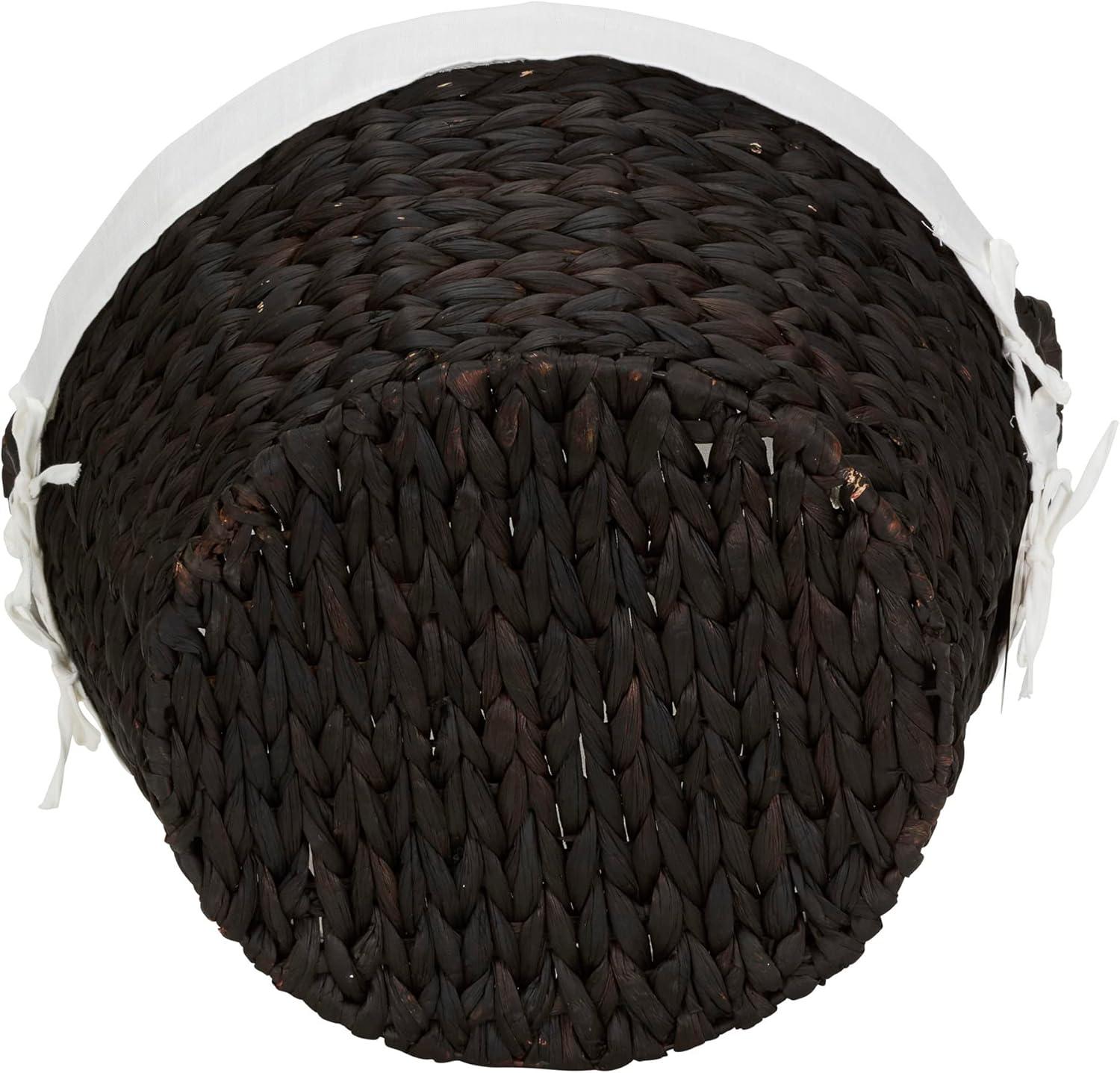 image:imageHousehold Essentials ML7267 Decorative Wicker Laundry Basket with Handles and Removable Liner GreyBrown Wicker
