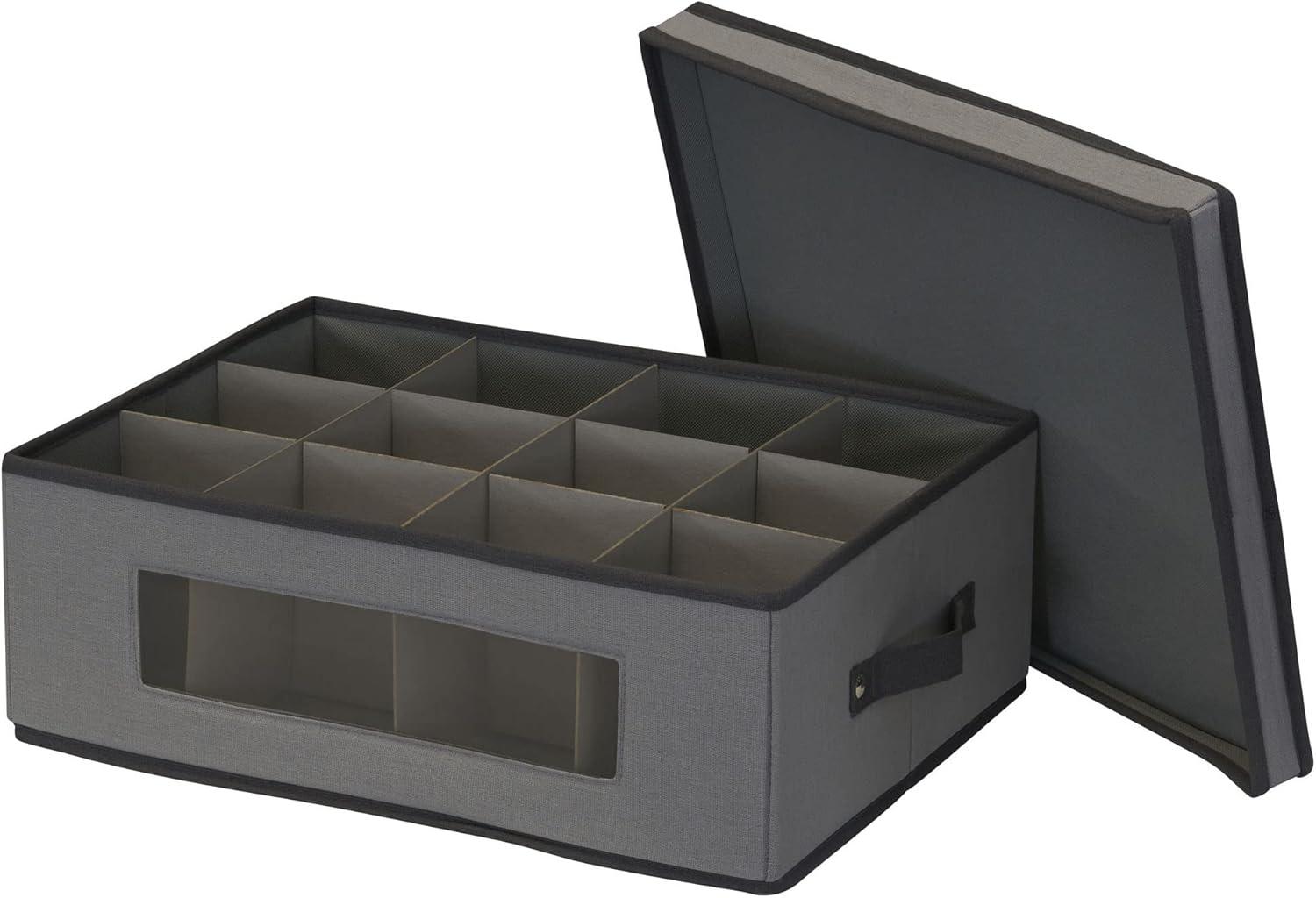 image:imageHousehold Essentials Mug and Tumbler Vision China Storage Box Chest GrayGrey