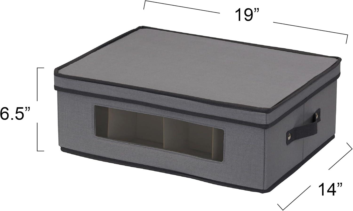 image:imageHousehold Essentials Mug and Tumbler Vision China Storage Box Chest GrayGrey