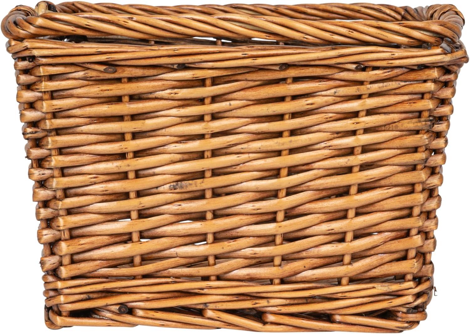 image:imageHousehold Essentials Woven Market Basket Handwoven Willow Weave Stylish Handles with Durable Metal Anchors Classic and Versatile Attractive Spacious Lightweight NaturalStained Brown