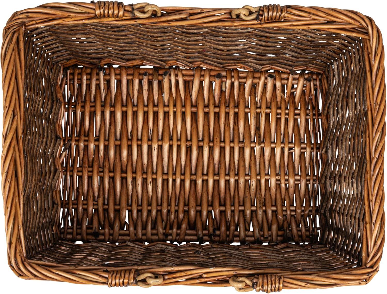 image:imageHousehold Essentials Woven Market Basket Handwoven Willow Weave Stylish Handles with Durable Metal Anchors Classic and Versatile Attractive Spacious Lightweight NaturalStained Brown