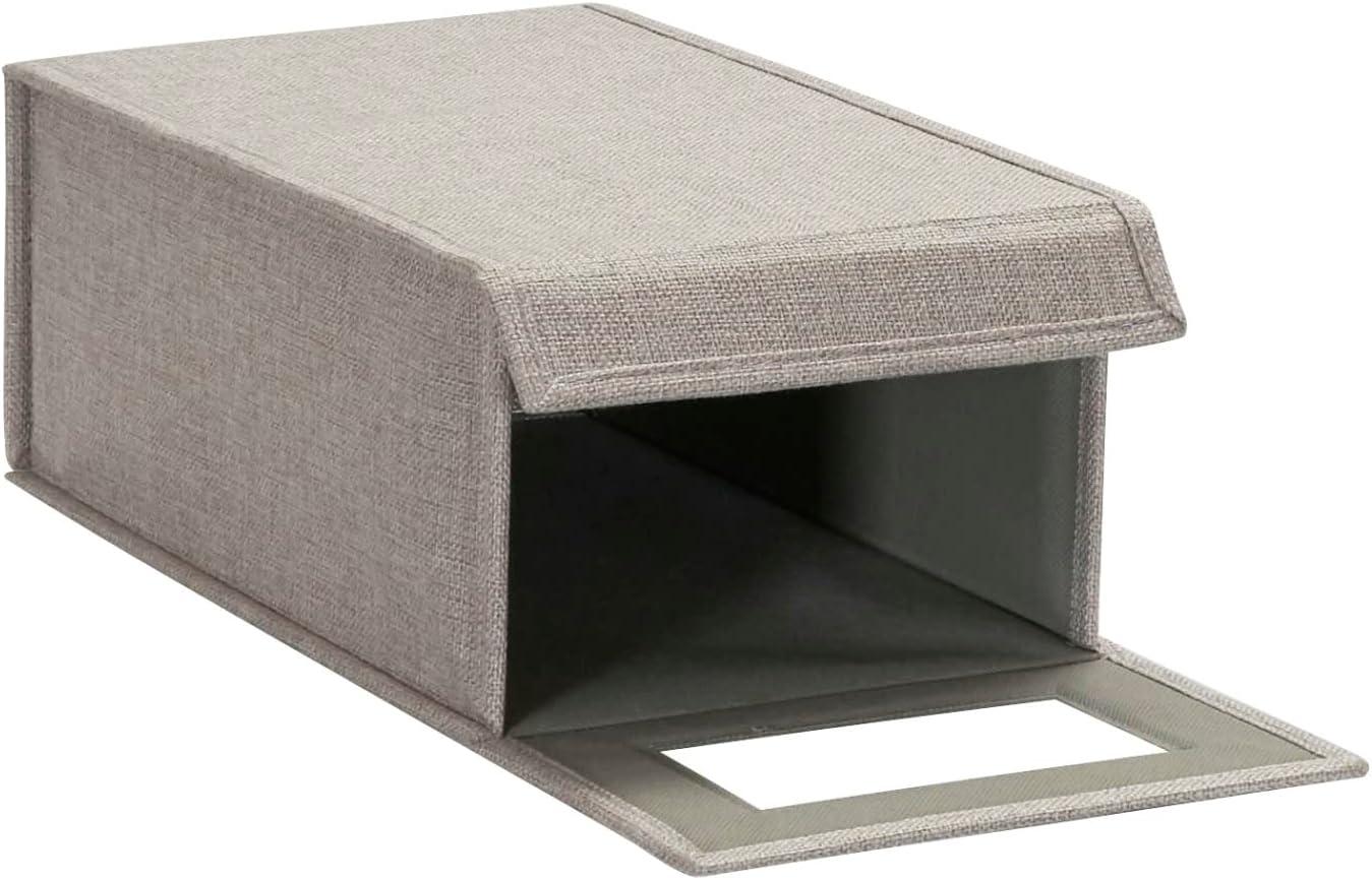 image:imageSmall Drop Front Shoe Box 2 Pack Shoe Organizer with Clear Front Panel Sturdy with Soft PolyBlended Linen Gray