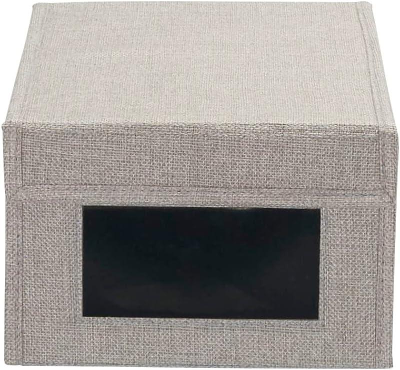 image:imageSmall Drop Front Shoe Box 2 Pack Shoe Organizer with Clear Front Panel Sturdy with Soft PolyBlended Linen Gray