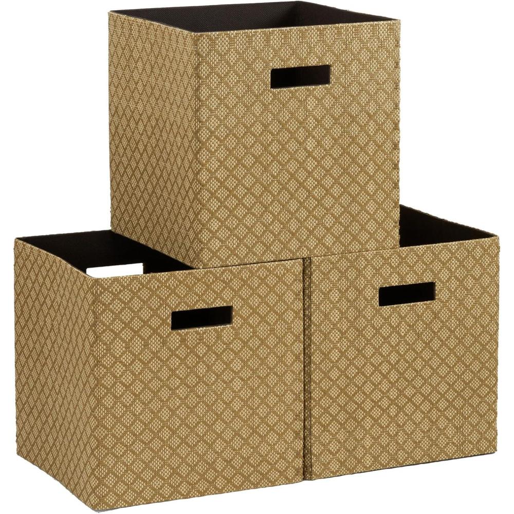 image:imageHousehold Essentials 3 Pack Premium Fabric Storage CubesPaper Cloth Board