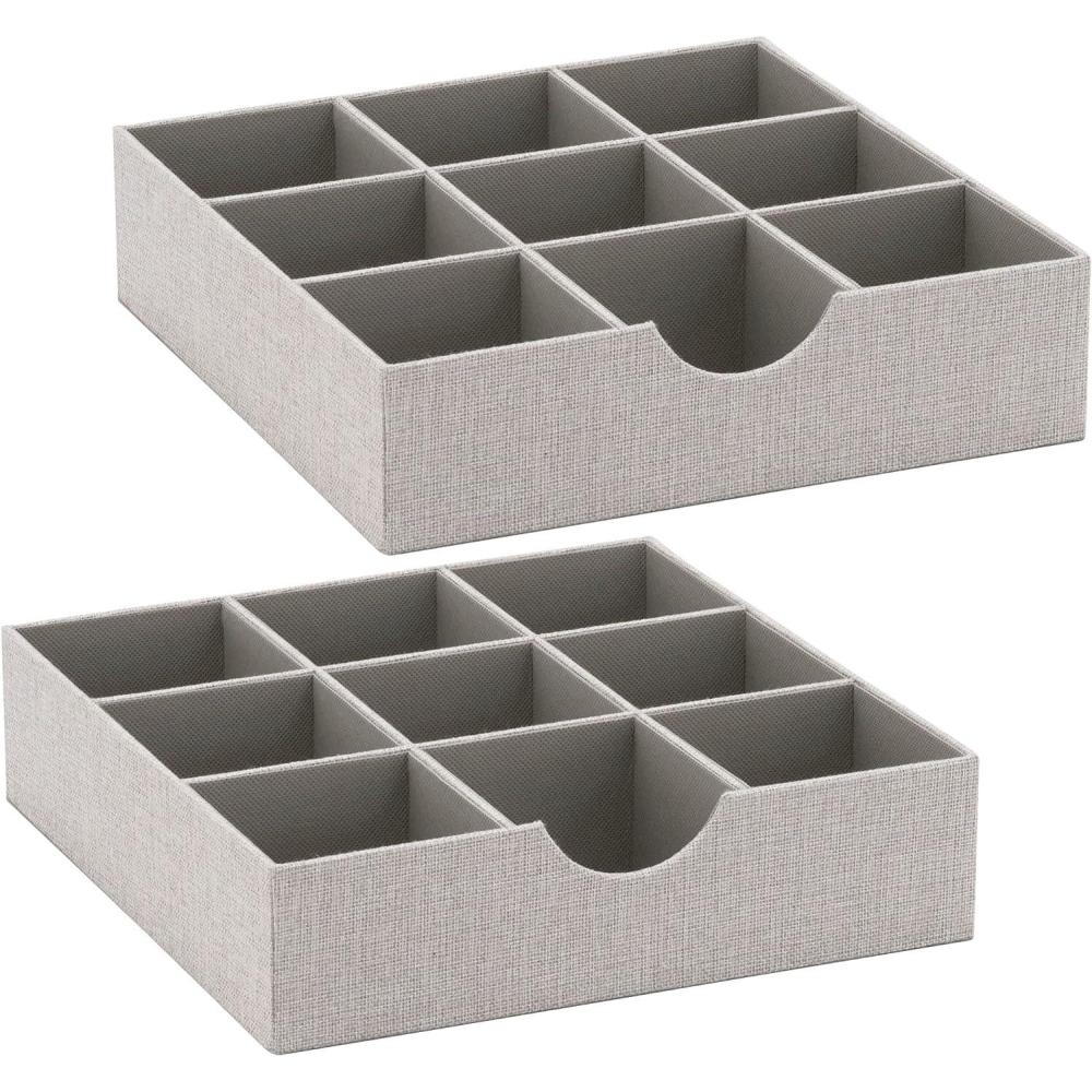 image:imageHousehold Essentials Drawer Organizer Tray 2 Pack GraySilver