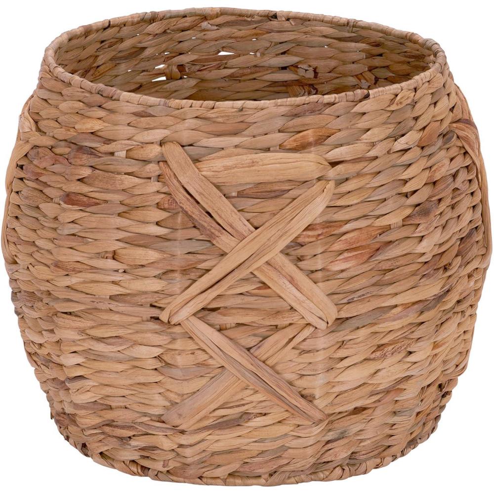 image:imageHousehold Essentials ML4112 Hyacinth Round Floor Basket XDesign Brown