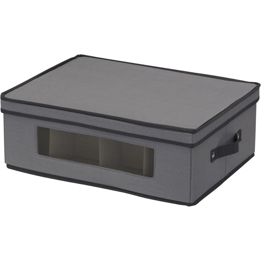 image:imageHousehold Essentials Mug and Tumbler Vision China Storage Box Chest GrayGrey