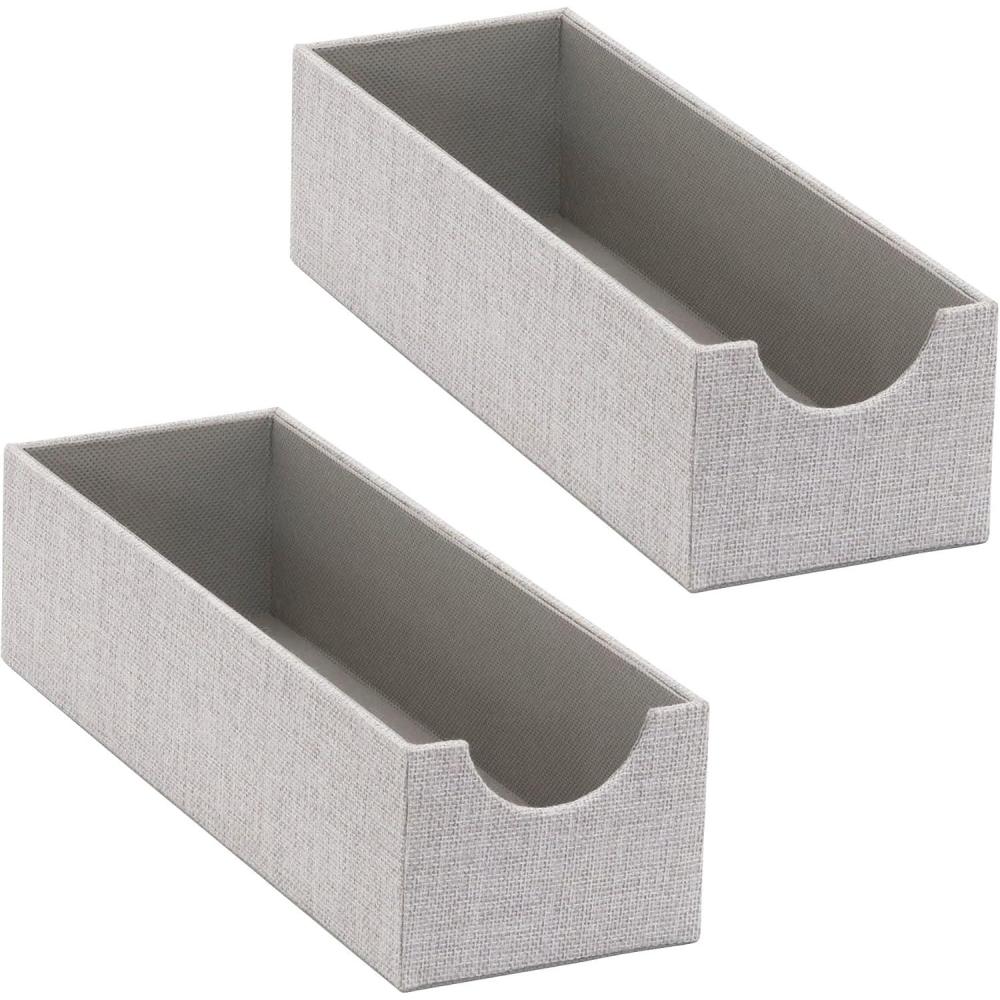 image:imageHousehold Essentials Narrow Organizer Tray 2 Pack GraySilver