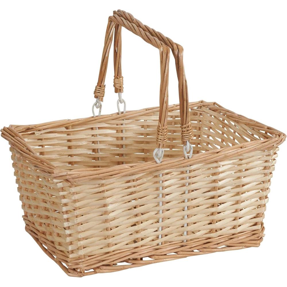 image:imageHousehold Essentials Woven Market Basket Handwoven Willow Weave Stylish Handles with Durable Metal Anchors Classic and Versatile Attractive Spacious Lightweight NaturalNatural