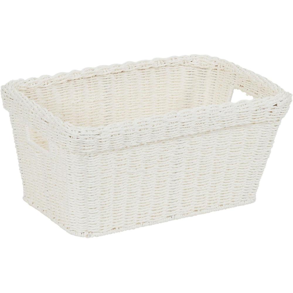 image:imageHousehold Essentials ml7194 Paper Rope WhiteOpen Basket