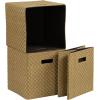 Household Essentials 3 Pack. Premium Fabric Storage Cubes(Paper Cloth Board)