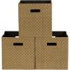 Household Essentials 3 Pack. Premium Fabric Storage Cubes(Paper Cloth Board)