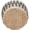 Household Essentials Cattail and Paper Pillar Basket, Natural and Black