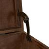Household Essentials Decorative Trunk, Embossed Metal, Small, Chinese Fir Wood, Darkened Interior, Rope Handles, Flat and Fully Opening Lid, Handmade, Walnut and Almond Stain(Arch)