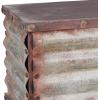 Household Essentials Decorative Trunk, Embossed Metal, Small, Chinese Fir Wood, Darkened Interior, Rope Handles, Flat and Fully Opening Lid, Handmade, Walnut and Almond Stain(Grooved)