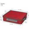 Household Essentials Holiday Charger Plate Storage Box, Holds 12 Charger Plates with Felt Protectors, Red Canvas with Green Trim(Red)