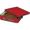 Household Essentials Holiday Charger Plate Storage Box, Holds 12 Charger Plates with Felt Protectors, Red Canvas with Green Trim(Red)