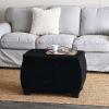 Household Essentials Large Curved Wicker Storage Chest with Liner | Water Hyacinth, Natural(Black)