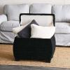 Household Essentials Large Curved Wicker Storage Chest with Liner | Water Hyacinth, Natural(Black)