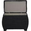 Household Essentials Large Curved Wicker Storage Chest with Liner | Water Hyacinth, Natural(Black)