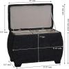 Household Essentials Large Curved Wicker Storage Chest with Liner | Water Hyacinth, Natural(Black)