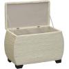 Household Essentials Large Curved Wicker Storage Chest with Liner | Water Hyacinth, Natural(Cream)