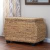 Household Essentials Large Curved Wicker Storage Chest with Liner | Water Hyacinth, Natural(Natural)